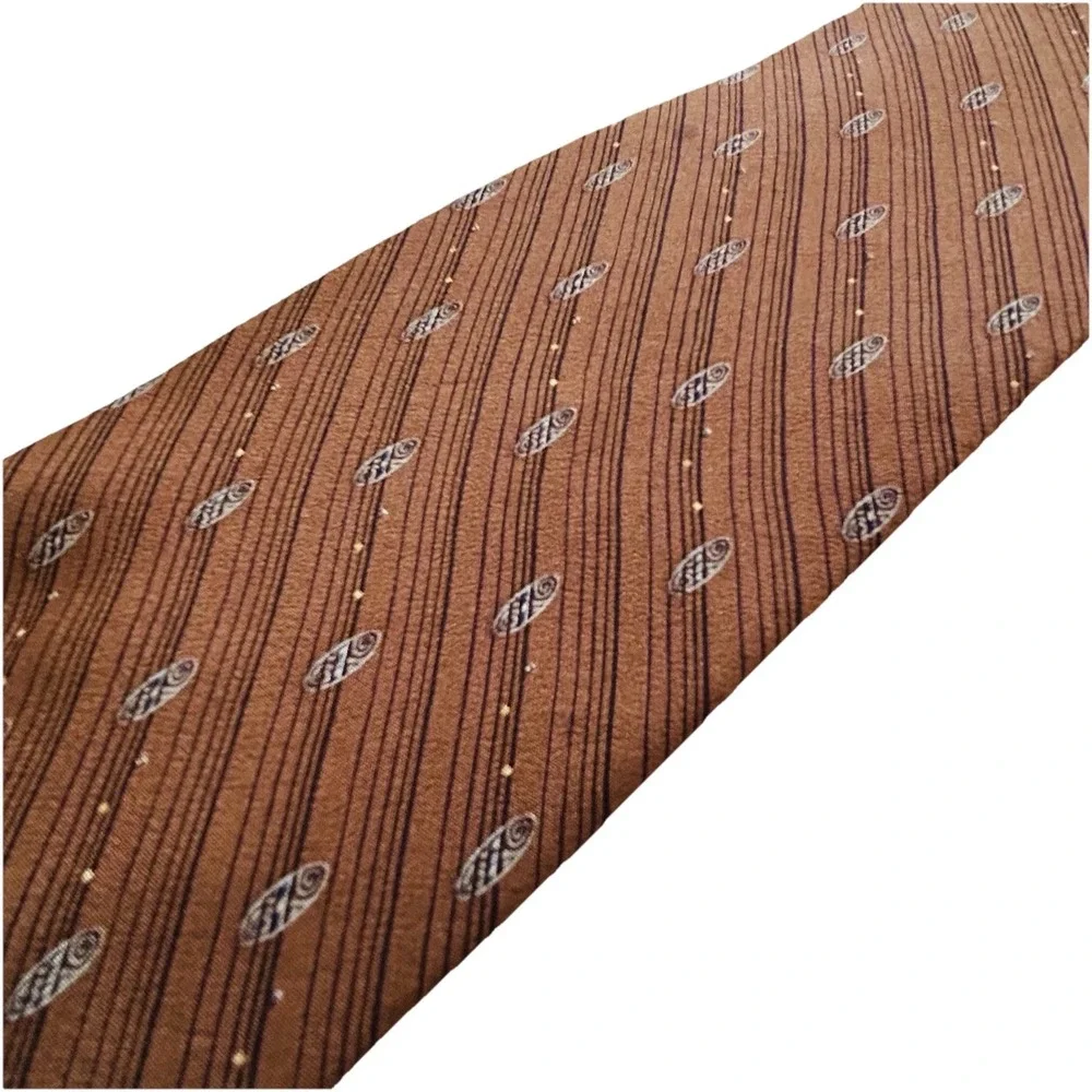 Bill Blass Black Label 100% Silk Geometric‎ Brown Burgundy Mens Ties Lot of 3